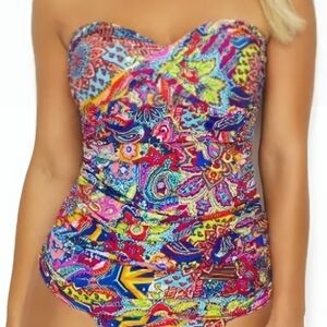 Bleu Rod Beattie Red and Pink Bikini w/Sweetheart Neckline TANKINI, SIZE 6